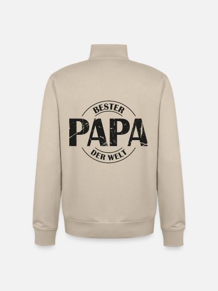 Bester Papa der Welt - Unisex Organic Zip Sweatshirt von Stanley/Stella - Cremebeige