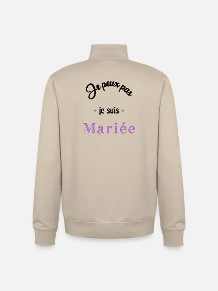 MARIEE. EVJF - Sweat zippé unisexe en coton bio Stanley/Stella - beige crème
