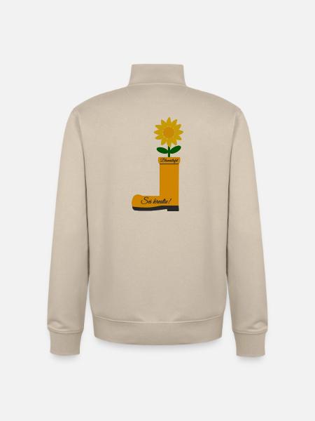 Flower Boots - Unisex Organic Zip Sweatshirt by Stanley/Stella - desert dust