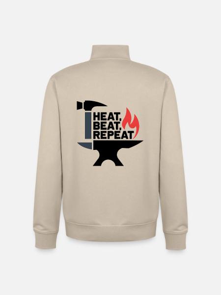 Heat, Beat, Repeat - Unisex Organic Zip Sweatshirt by Stanley/Stella - desert dust