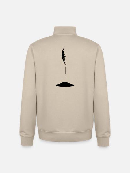 Jumping person on trampoline - Unisex Organic Zip Sweatshirt by Stanley/Stella - desert dust