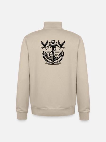 Anchor Seagulls Logo - Unisex Organic Zip Sweatshirt by Stanley/Stella - desert dust