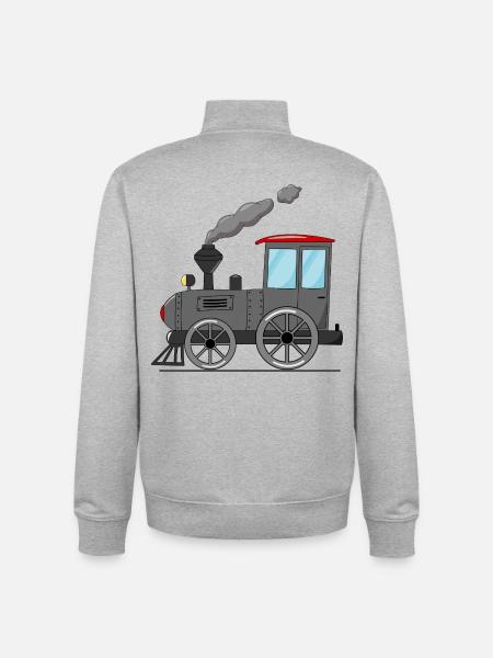 Children's train railway grey - Unisex Organic Zip Sweatshirt by Stanley/Stella - heather grey