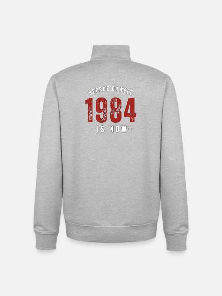 GEORGE ORWELL 1984 - Unisex Organic Zip Sweatshirt by Stanley/Stella - heather grey
