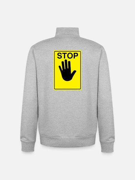 Stop Sign Logo - Unisex Organic Zip Sweatshirt by Stanley/Stella - heather grey
