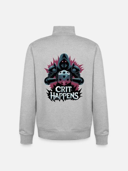 Crit Happens - Unisex Organic Zip Sweatshirt by Stanley/Stella - heather grey