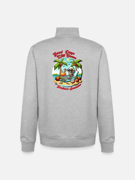 Summer good days - Unisex Organic Zip Sweatshirt by Stanley/Stella - heather grey