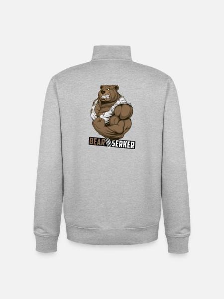 Bearserker - Unisex Organic Zip Sweatshirt by Stanley/Stella - heather grey