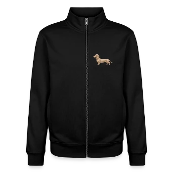 Organic Zip-Sweatshirt mit 3D-Kurzhaardackel