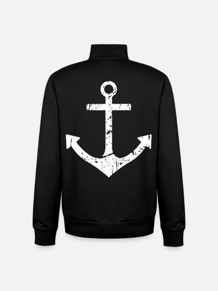 anchor - Unisex Organic Zip Sweatshirt by Stanley/Stella - black