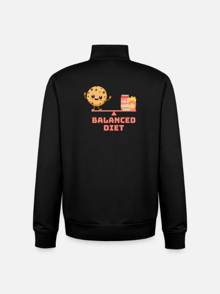 équilibré cookie fastfood Régime - Sweat zippé unisexe en coton bio Stanley/Stella - noir
