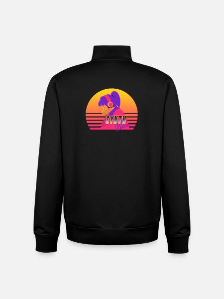 Synthwave Girl - Unisex Organic Zip Sweatshirt by Stanley/Stella - black