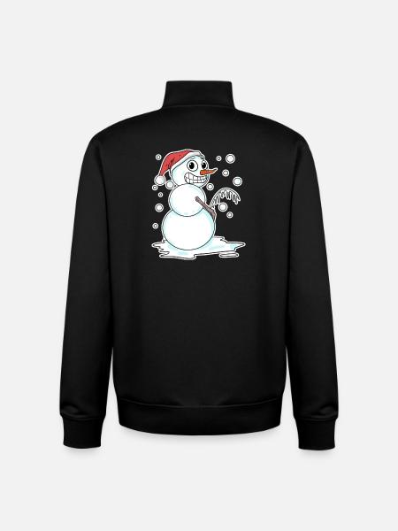 Snowman funny - Unisex Organic Zip Sweatshirt by Stanley/Stella - black