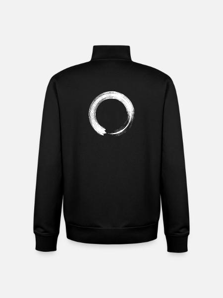 Circle design icon brush white - Unisex Organic Zip Sweatshirt by Stanley/Stella - black