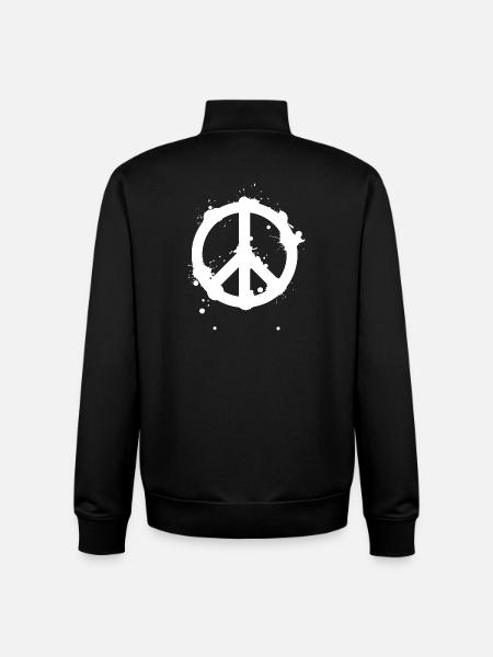 Peace Splash Guerrilla Print Style - Unisex Organic Zip Sweatshirt by Stanley/Stella - black