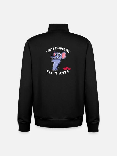J'aime les éléphants - Sweat zippé unisexe en coton bio Stanley/Stella - noir