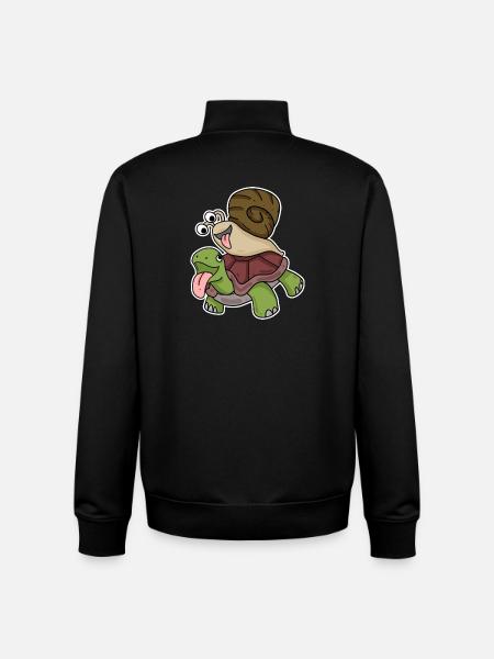 Tortue et escargot - Sweat zippé unisexe en coton bio Stanley/Stella - noir