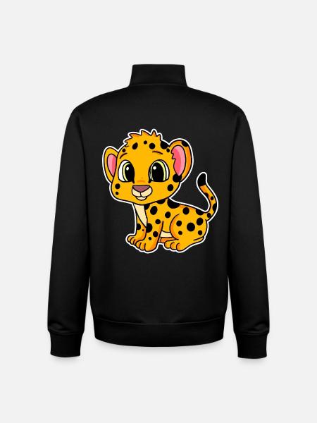 Bébé guépard - Sweat zippé unisexe en coton bio Stanley/Stella - noir