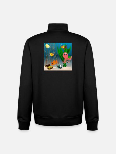 Marine life - Unisex Organic Zip Sweatshirt by Stanley/Stella - black
