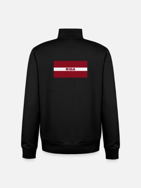 Riga en drapeau letton - Sweat zippé unisexe en coton bio Stanley/Stella - noir