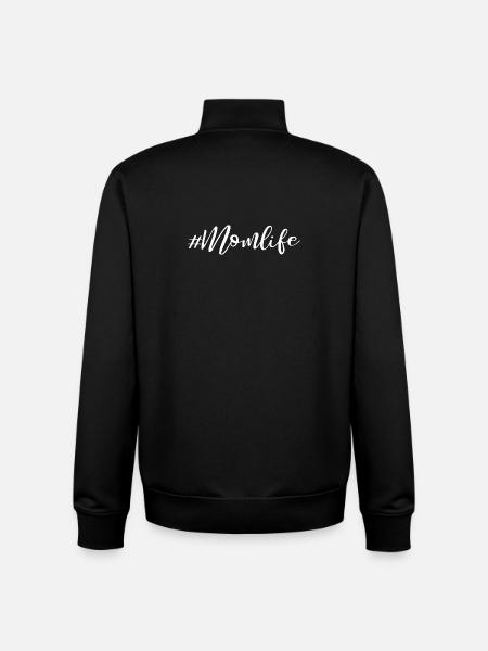 Momlife - Slogan Design - Unisex Organic Zip Sweatshirt by Stanley/Stella - black