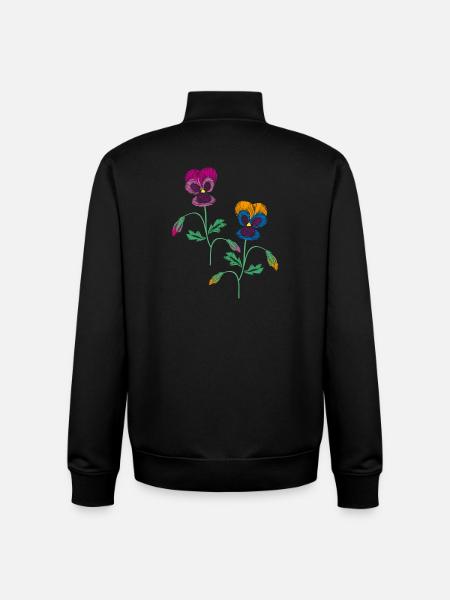 Pensée - Sweat zippé unisexe en coton bio Stanley/Stella - noir