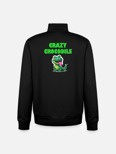 Crazy Crocodile - Unisex Organic Zip Sweatshirt by Stanley/Stella - black