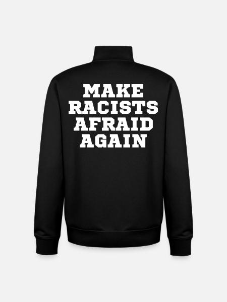 Racists scare again - Unisex Organic Zip Sweatshirt by Stanley/Stella - black