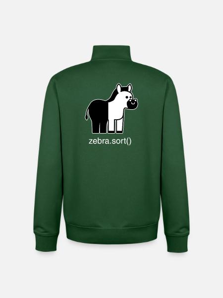 Zèbre assorti - Sweat zippé unisexe en coton bio Stanley/Stella - vert bouteille