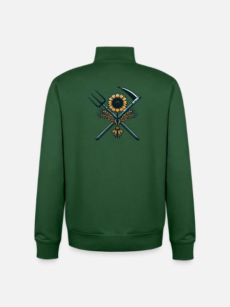 Agriculture Logo - Unisex Organic Zip Sweatshirt by Stanley/Stella - bottle green