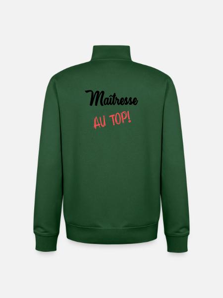 MISTRESS - Unisex Organic Zip Sweatshirt by Stanley/Stella - bottle green