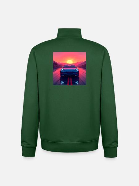 Electric Highway - Unisex Organic Zip Sweatshirt by Stanley/Stella - bottle green
