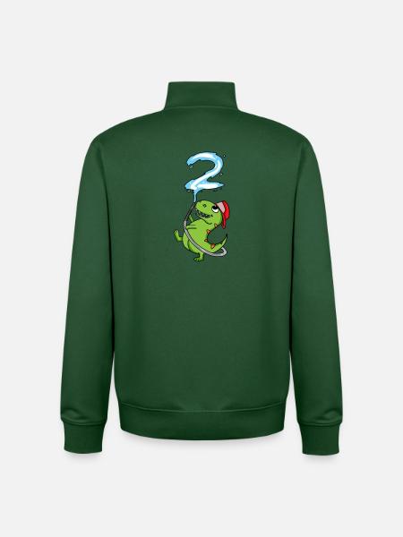 2nd birthday dinosaur fire department - Unisex Organic Zip Sweatshirt by Stanley/Stella - bottle green