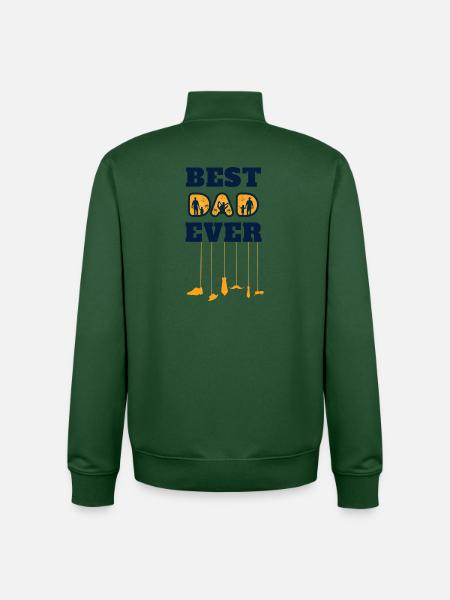 best dad ever - Unisex Organic Zip Sweatshirt by Stanley/Stella - bottle green