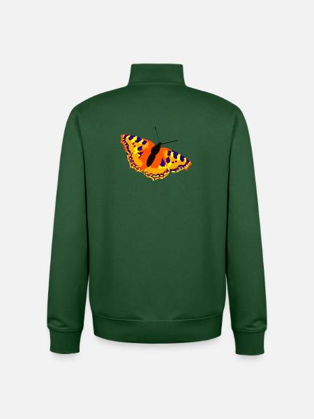 butterfly - Unisex Organic Zip Sweatshirt by Stanley/Stella - bottle green