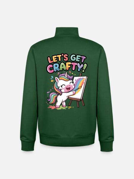 Lass uns kreativ werden! - Unisex Organic Zip Sweatshirt von Stanley/Stella - Flaschengrün