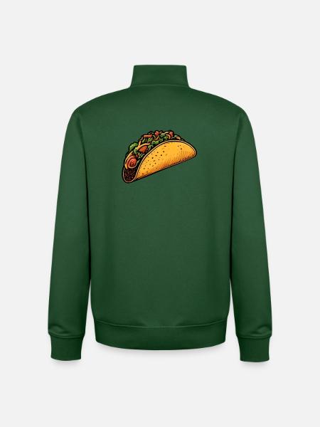 Tacos - Sweat zippé unisexe en coton bio Stanley/Stella - vert bouteille