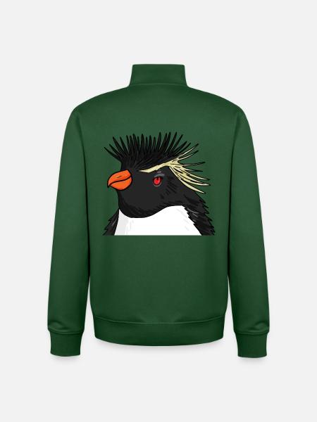 Pinguin mit Haare Felsenpinguin - Unisex Organic Zip Sweatshirt von Stanley/Stella - Flaschengrün