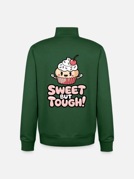 Sweet But Tough! - Unisex Organic Zip Sweatshirt by Stanley/Stella - bottle green