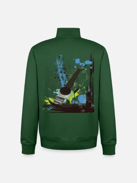 Musique - Sweat zippé unisexe en coton bio Stanley/Stella - vert bouteille