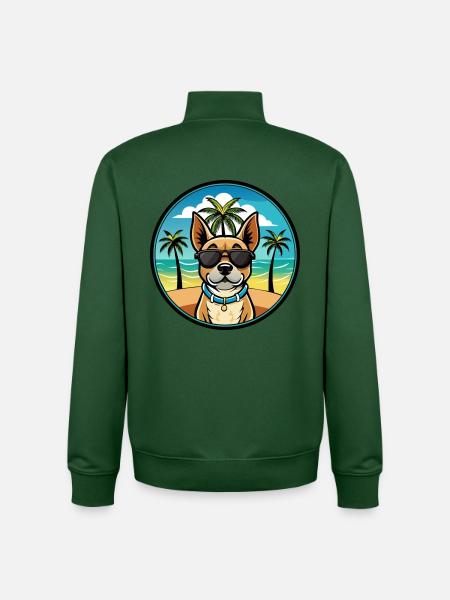 Braque Du Bourbonnais Hunderasse Cartoon Sonnenbrille - Unisex Organic Zip Sweatshirt von Stanley/Stella - Flaschengrün