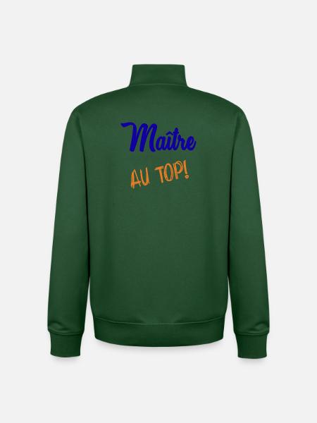 MAITRE - Sweat zippé unisexe en coton bio Stanley/Stella - vert bouteille