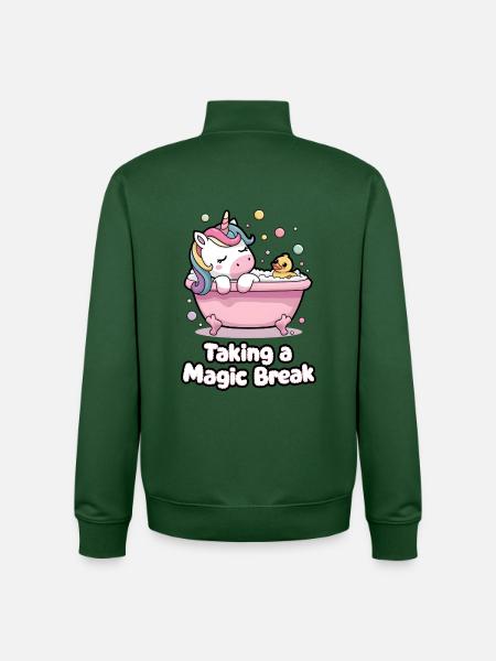 Taking A Magic Break - Unisex Organic Zip Sweatshirt by Stanley/Stella - bottle green