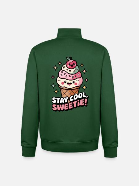 Stay Cool, Sweetie! - Unisex Organic Zip Sweatshirt by Stanley/Stella - bottle green