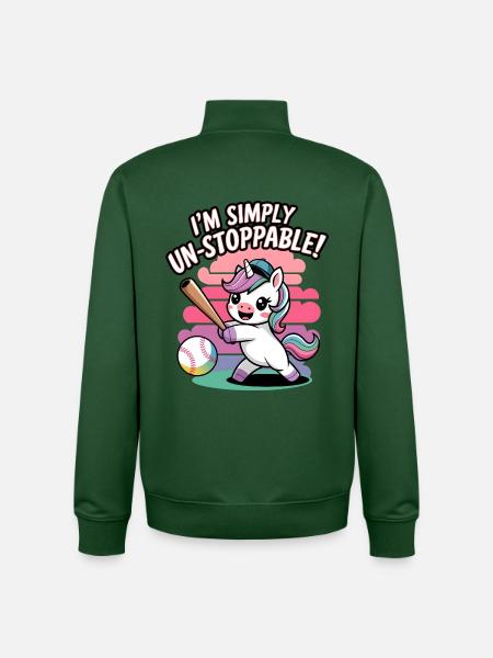 I'm Simply Un-stoppable! - Unisex Organic Zip Sweatshirt by Stanley/Stella - bottle green