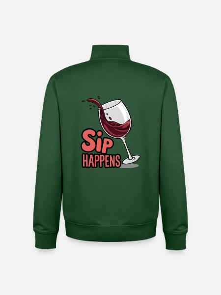 Sip Happens - Sweat zippé unisexe en coton bio Stanley/Stella - vert bouteille