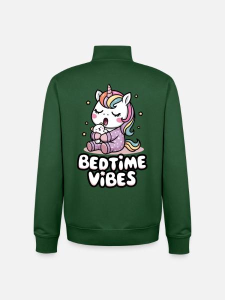 Vibrations du coucher - Sweat zippé unisexe en coton bio Stanley/Stella - vert bouteille