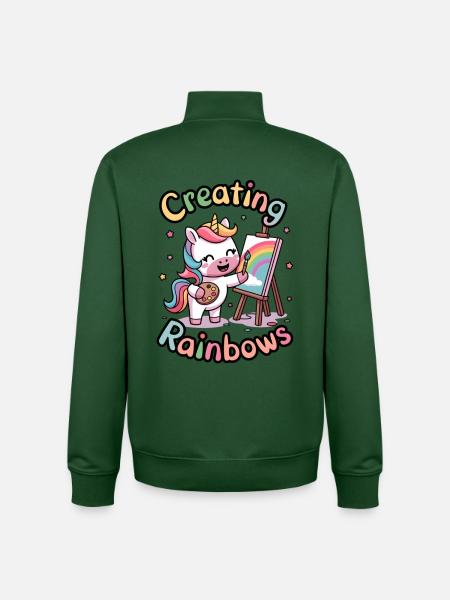 Creating Rainbows - Unisex Organic Zip Sweatshirt by Stanley/Stella - bottle green