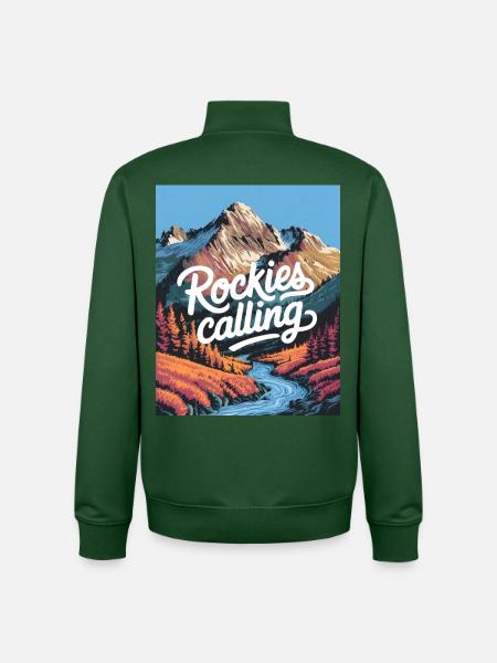 Rockies Calling - Unisex Organic Zip Sweatshirt by Stanley/Stella - bottle green