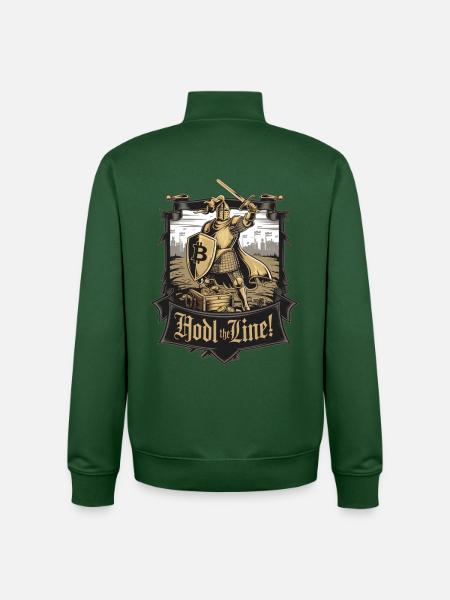Hodl The Line! - Unisex Organic Zip Sweatshirt by Stanley/Stella - bottle green